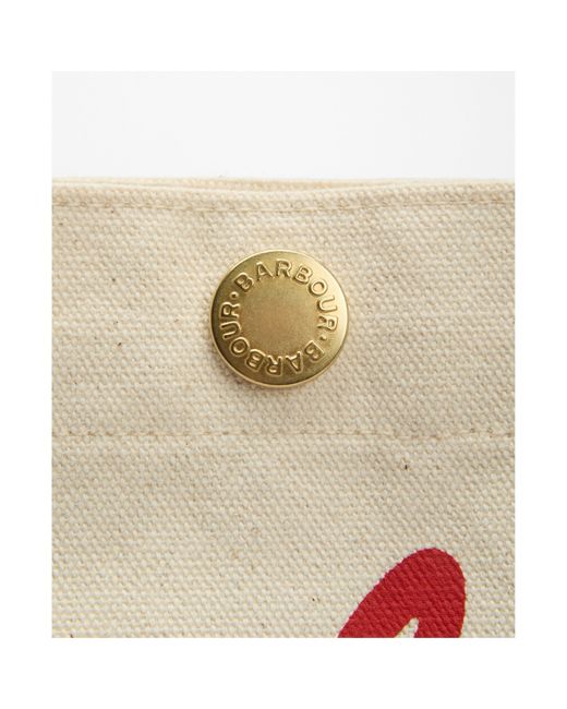Barbour White Script Tote Bag