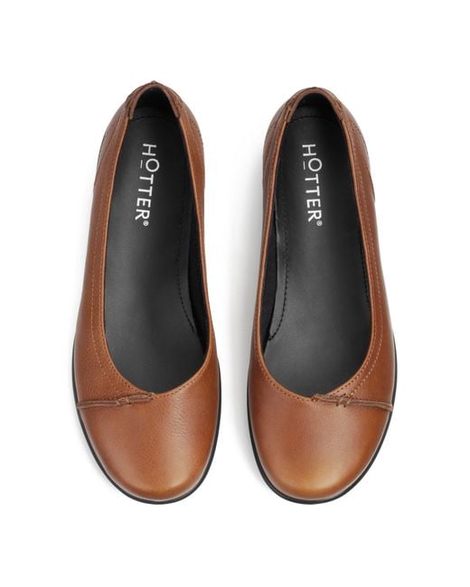 Hotter Brown Robyn Ii Standard Fit Ballerina Pumps