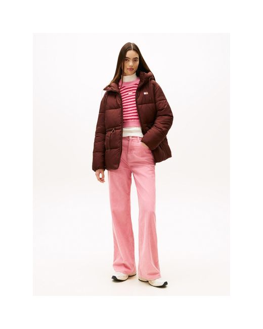 Tommy Hilfiger Purple Short Padded Puffer Jacket