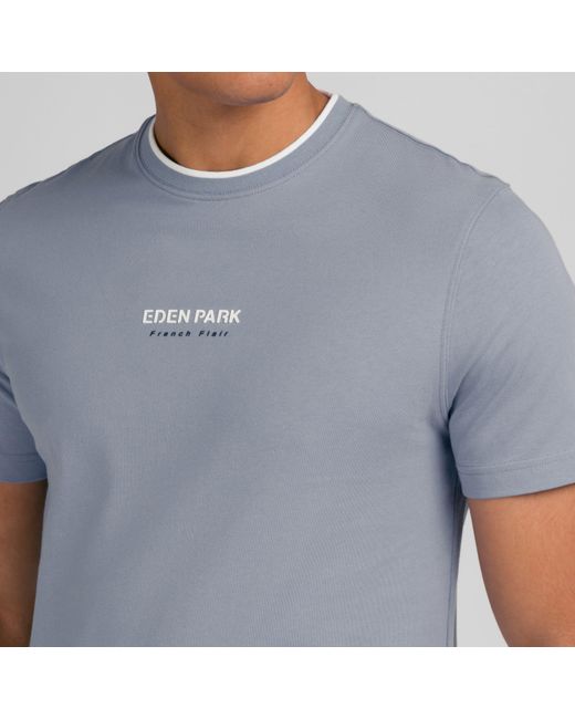 Eden Park Blue Plain Short-Sleeved T-Shirt for men