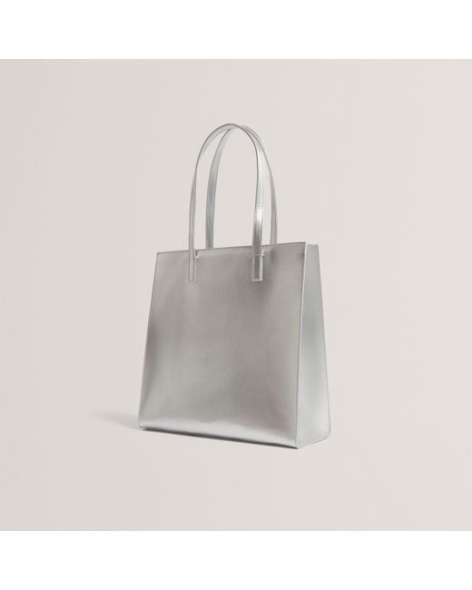 Ted Baker Gray Crinkle Icon Tote Bag