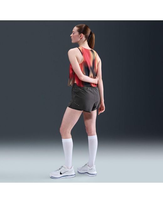 Nike Gray Dri-Fit Swift Mid-Rise 3 2-In-1 Shorts