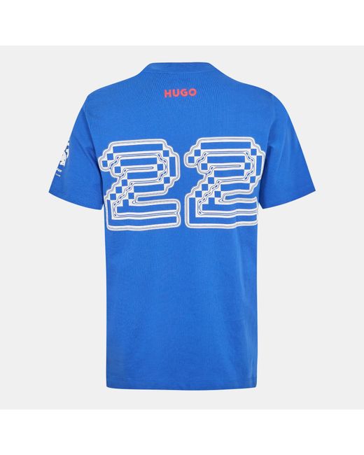 HUGO Blue Yuki Short Sleeve Polo Shirt for men