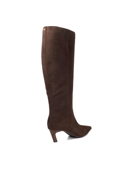 Dune Brown Siana Knee High Boots