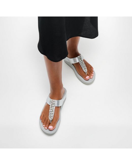 Fitflop White Fino Pearls & Crystal Sandals