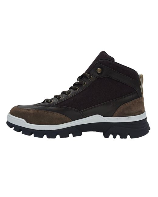 Firetrap Black Jason Leather Lace Up Hiker Rugged Boots for men