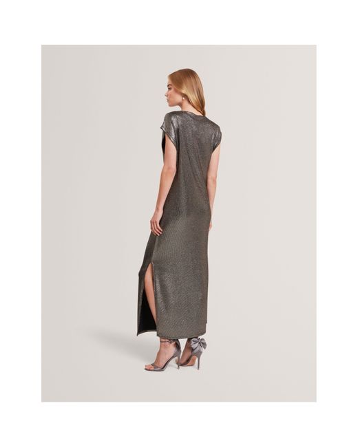 Ted Baker Brown Metallic Bodycon Dress