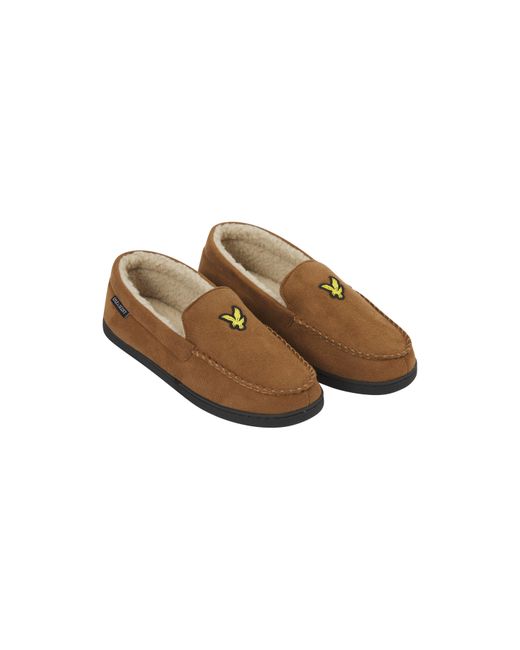 Lyle & Scott Brown Aspen Moccasin Slipper for men
