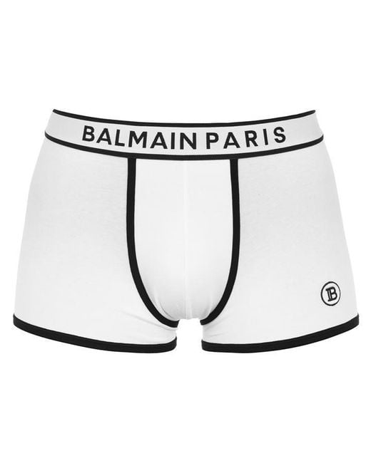Balmain White Paris Logo Boxers for men