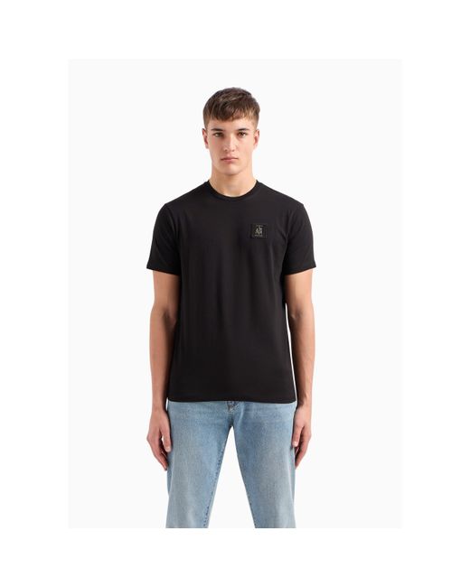 ARMANI EXCHANGE Black Small Icon T-Shirt for men
