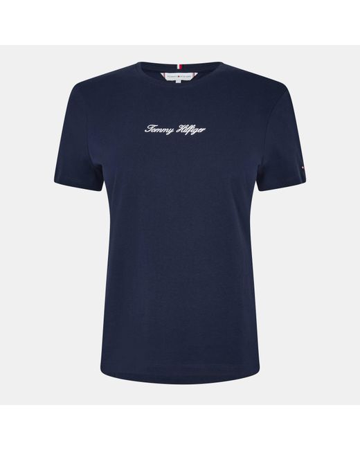 Tommy Hilfiger Blue Script Short Sleeve T-Shirt