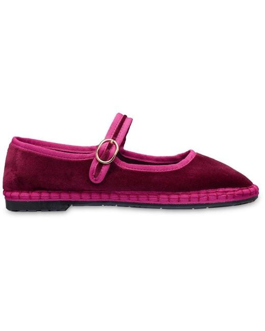 Flabelus Purple Velvet Mary Jane