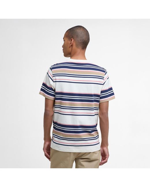 Barbour Blue Aickmen Tailored Striped T-Shirt for men