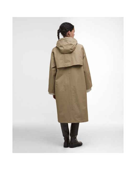Barbour Natural Maude Waterproof Detachable Hood Long Sleeve Rain Anorak