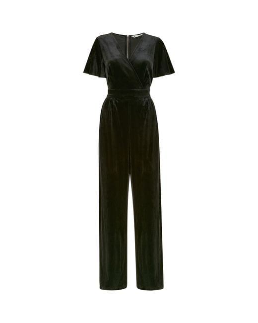 Yumi' Black Jumpsuit With Angel Sleeves