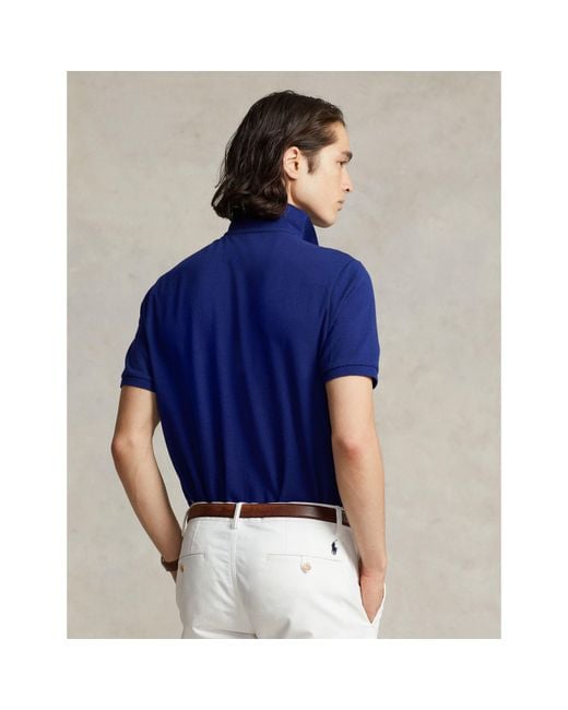 Polo Ralph Lauren Blue Custom Slim Short Sleeve Shirt for men