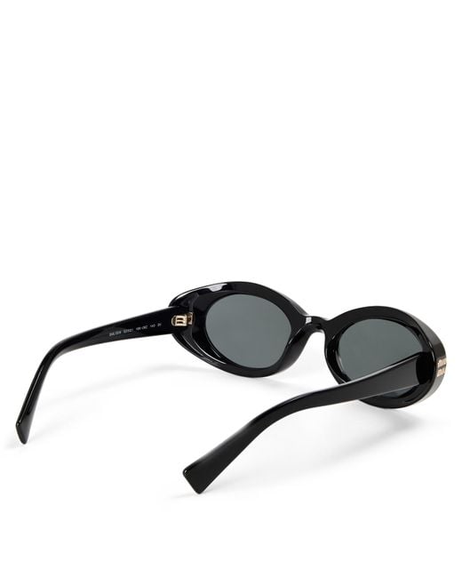 Miu Miu Black Sun 0Mu B09S Ld63 Oval Sunglasses