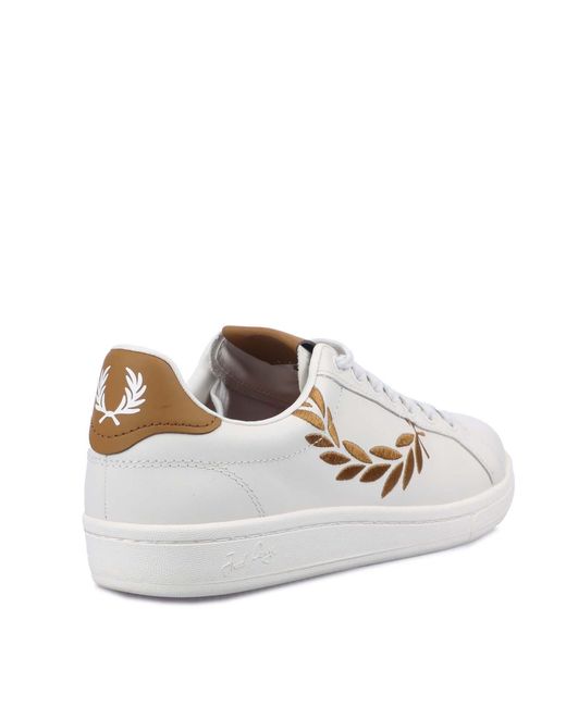 Fred Perry White B721 Leather Trainers for men