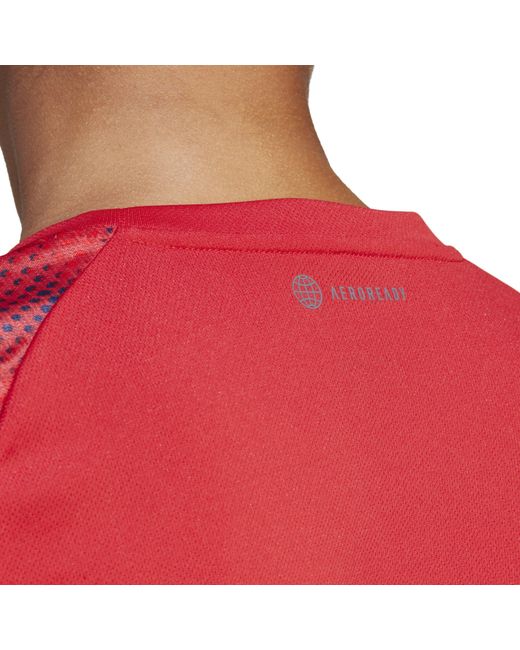 Adidas Red Short Sleeve Performance Gym Top