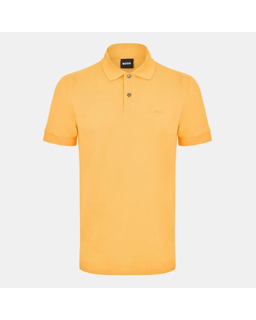 Boss Yellow Firenze Short-Sleeve Polo Shirt With Logo Detail for men