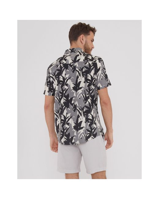 Threadbare Black Short-Sleeve Patterned Shirt for men