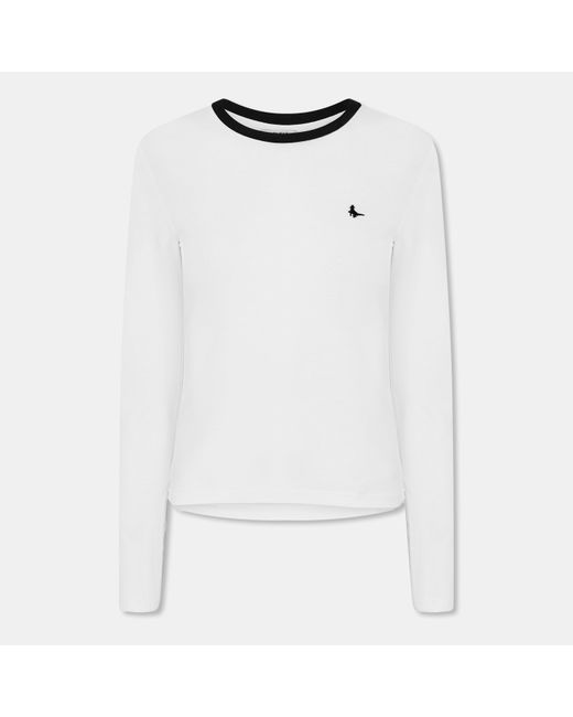 Jack Wills White Jack Trinkey Long Sleeve Ringer T-Shirt
