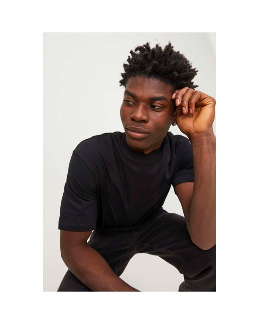Jack & Jones Black Logo Print T Shirt for men