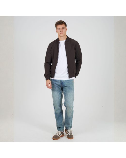Brave Soul Black Seersucker Bomber Jacket for men