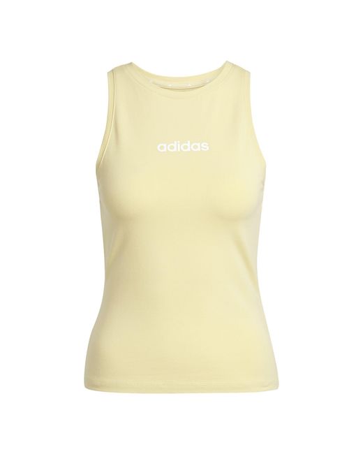 Adidas Yellow Essentials Linear Slim Cotton Tank Top