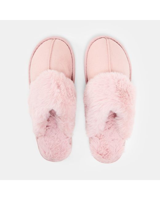 Threadbare Pink Tb Solace Mule Slippers