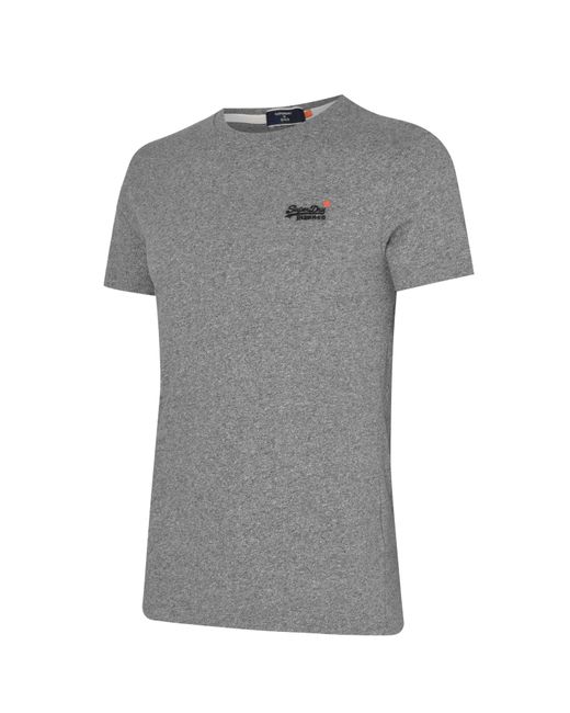 Superdry Gray Small Chest Logo T Shirt for men