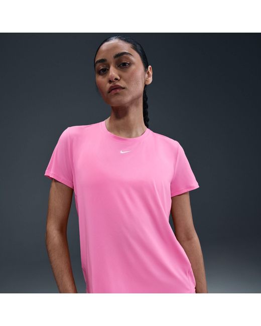 Nike Pink Dri-Fit One Standard Fit Short-Sleeve Top