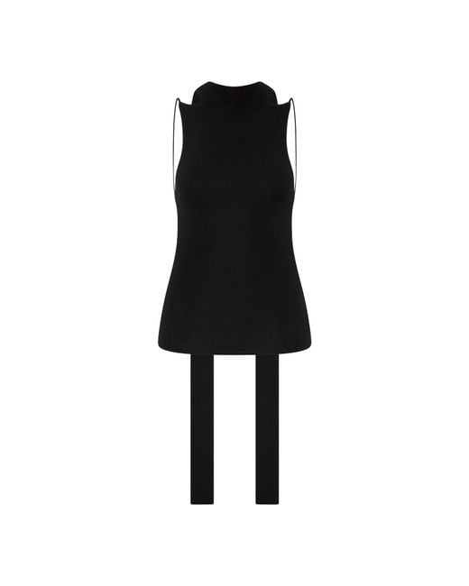 St. Agni Black Scarf Detailed Knitted Top