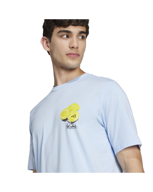 Adidas Blue Regular Fit Lemon T-Shirt for men