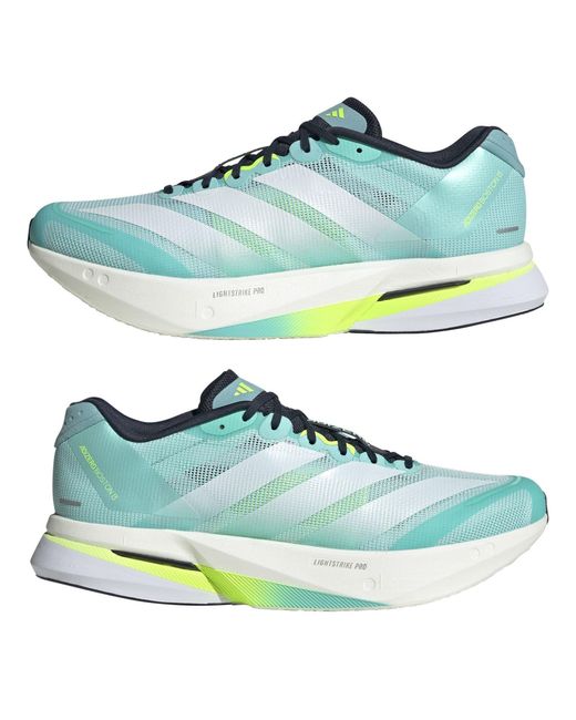 Adidas Green Adizero Boston 13 Road Running Shoes for men