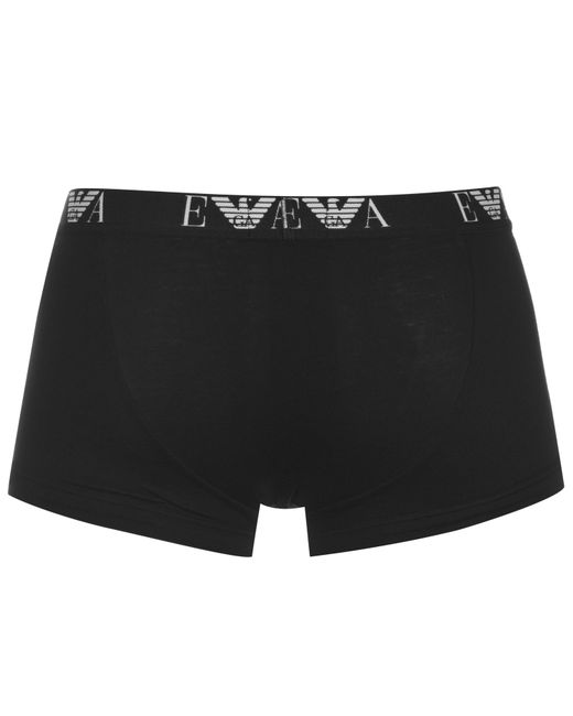 Emporio Armani Black 3 Pack Logo Trunks for men