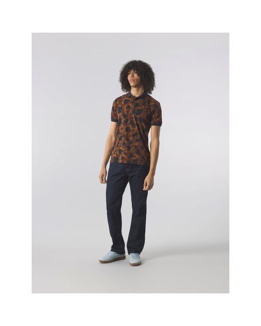 Pretty Green Brown Brindle Short-Sleeve Polo Shirt for men