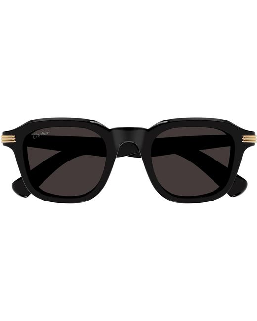 Cartier Black Ct0536S Round Rectangle Sunglasses for men
