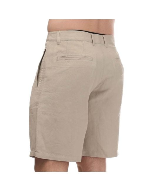 ARMANI EXCHANGE Natural Linen Rayon Twill Shorts for men