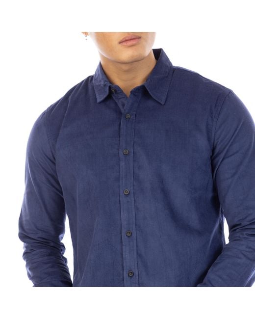 Peter Werth Blue W Douglas Long Sleeve Shirt for men