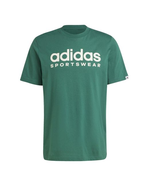 Adidas Green Essentials Single Jersey Logo T-Shirt for men