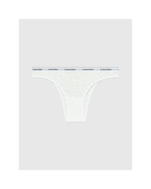 Calvin Klein White Lace Brazilian Thong
