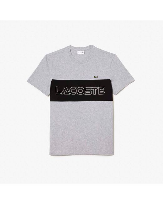 Lacoste White Regular-fit Colour Block Print T-shirt for men