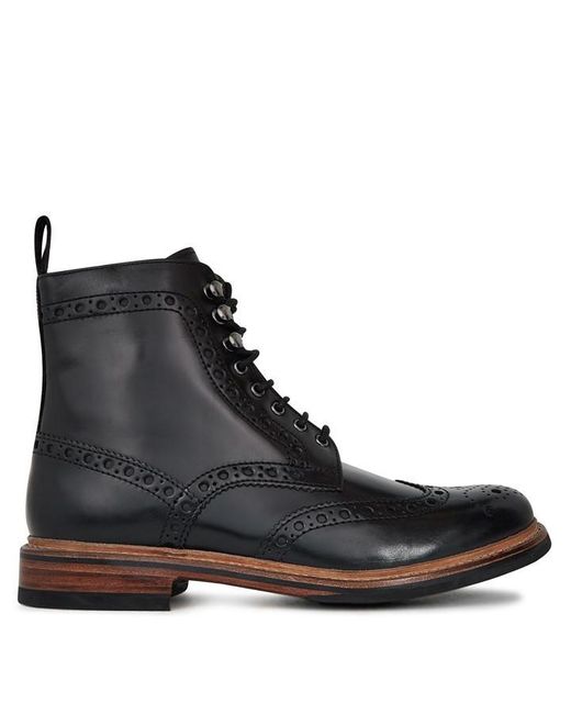 GRENSON Black Fred Brogue Boot for men