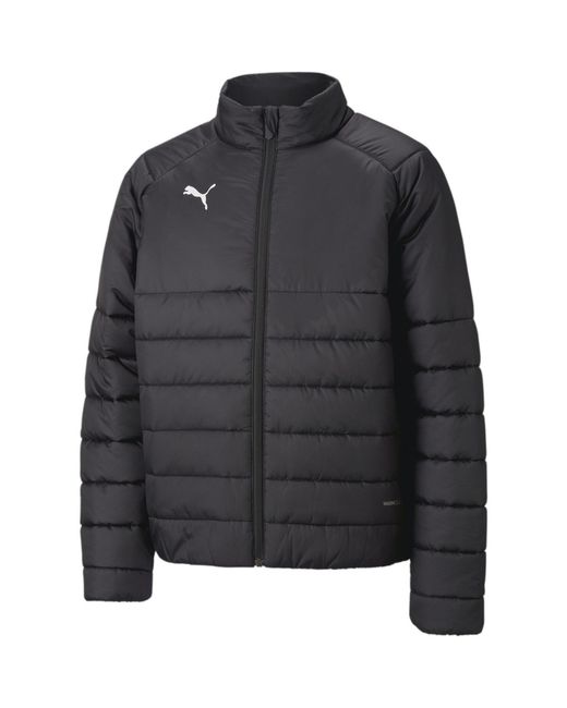 PUMA Black Teamliga Insulated Zip Padded Puffer Jacket for men