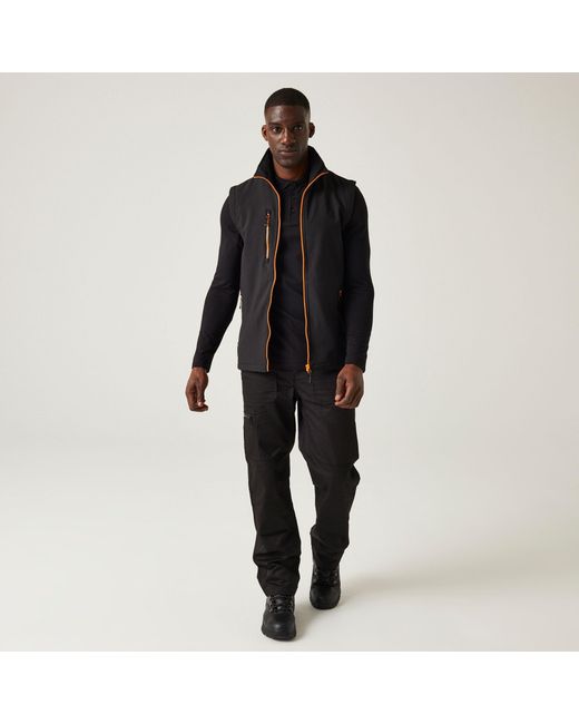Regatta Black Navigate 2 Layer Softshell Bodywarmer for men