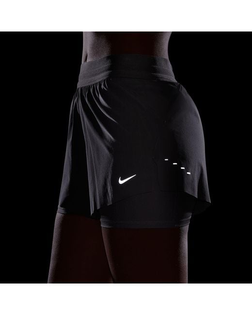 Nike Gray Dri-Fit Swift Mid-Rise 3 2-In-1 Shorts