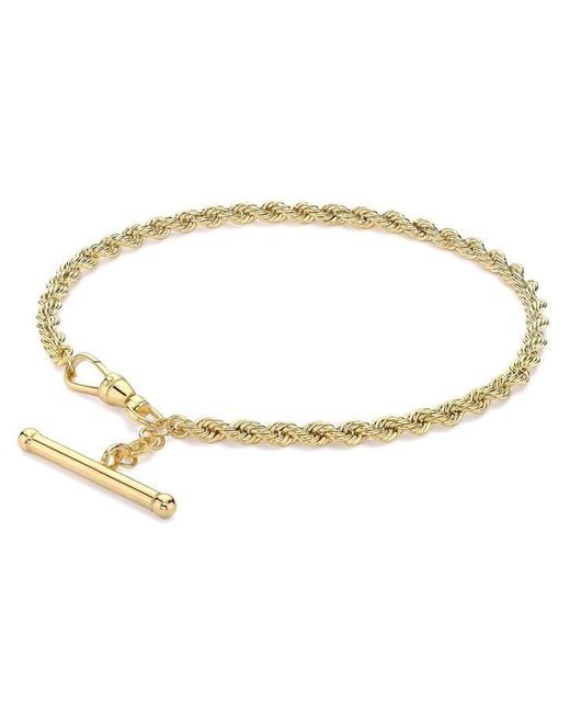 Be You Metallic 9ct T-bar Rope Chain Bracelet