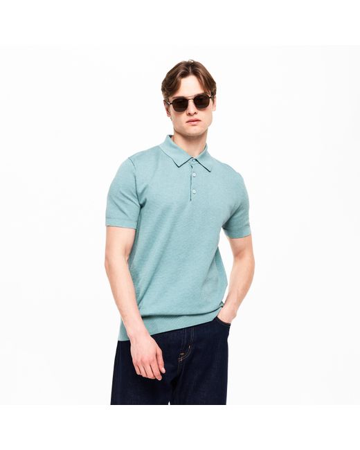 Brioni Blue Short Sleeve Polo Shirt for men