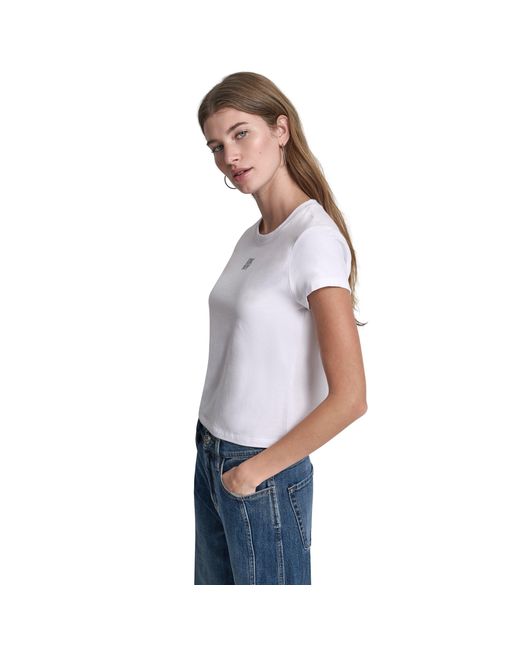 DKNY Blue Jeans Rhinestone Logo Baby Tee